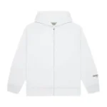 Full Zip Up Fear Of God Essentials White Hoodie