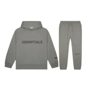 Letter Print Fear Of God Essential Gray Tracksuit